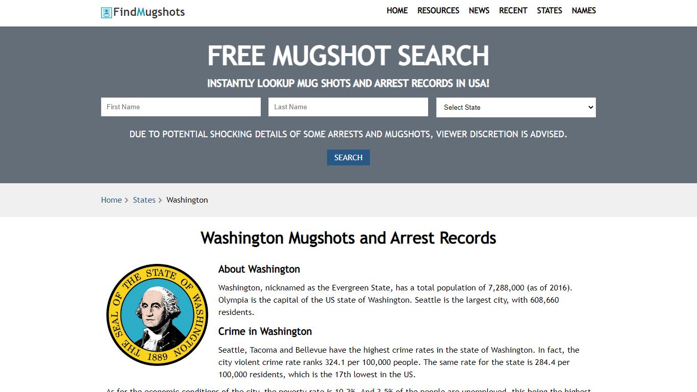 Find Washington Mugshots - Find Mugshots